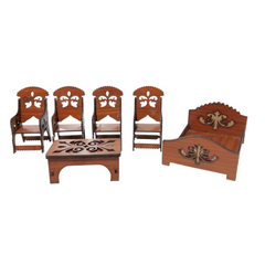 Handcrafted Wooden Dollhouse Furniture Set