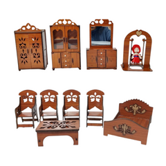 Handcrafted Wooden Dollhouse Furniture Set