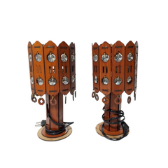 Handcrafted Wooden Set of 2 Table Lamp with Light – Decorative & Functional