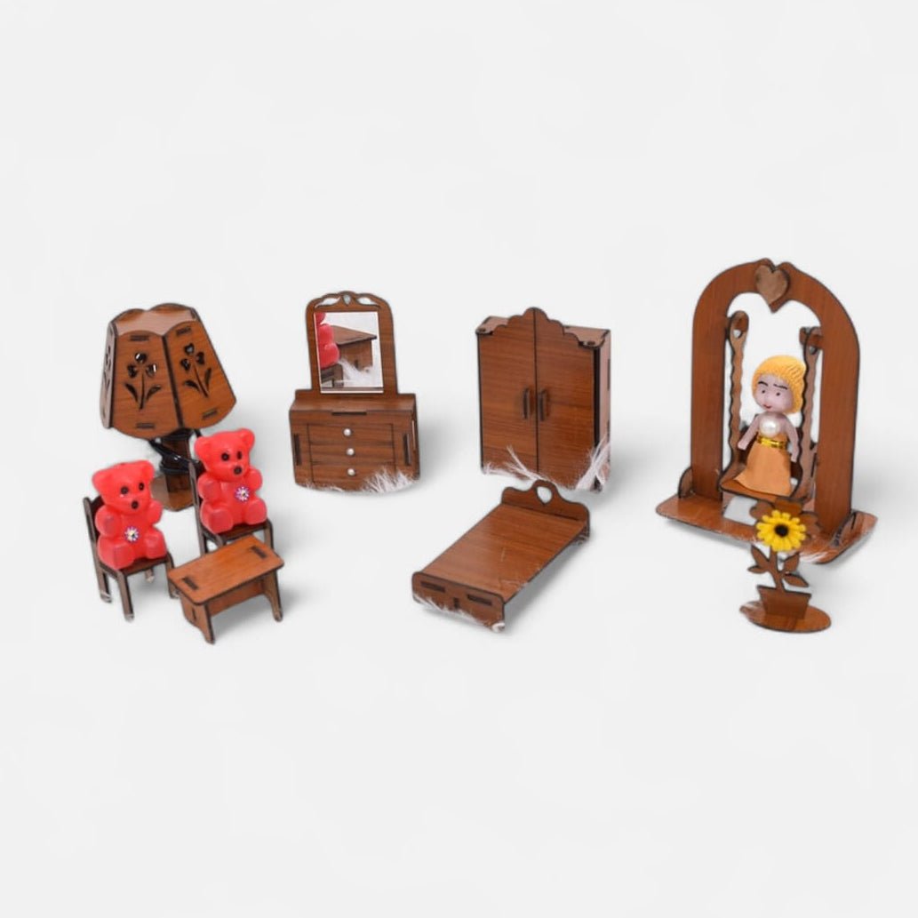 Mini Wooden Doll Bedroom Set - Talhapk store