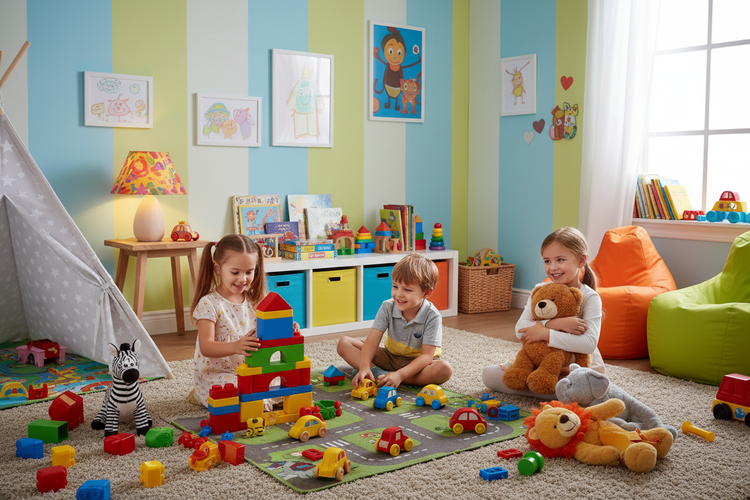 toys plus lamp kids playing